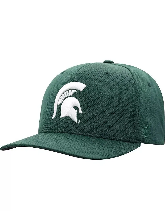 Мужская зеленая кепка с логотипом Michigan State Spartans Reflex Flex Top Of The World — изображение 2 из 5, зеленый