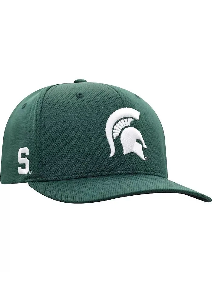 Мужская зеленая кепка с логотипом Michigan State Spartans Reflex Flex Top Of The World — изображение 4 из 5, зеленый