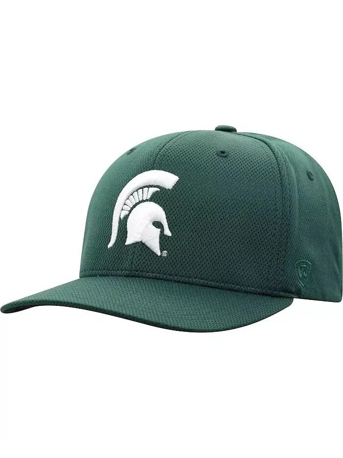 Мужская зеленая кепка Michigan State Spartans Reflex Logo Flex Top of the World — изображение 1 из 5