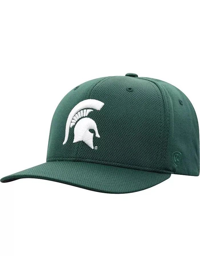 Мужская зеленая кепка Michigan State Spartans Reflex Logo Flex Top of the World — изображение 2 из 5