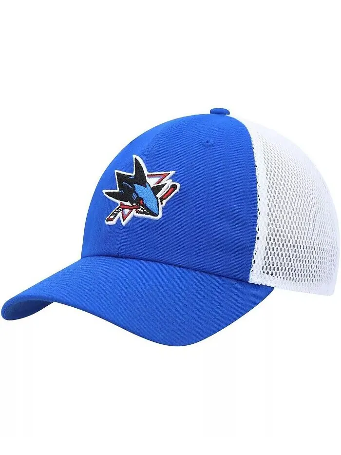 Мужская синяя регулируемая кепка San Jose Sharks Pop Trucker Adidas