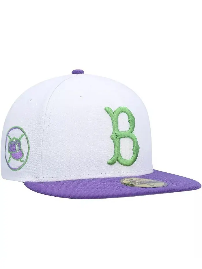 Мужская белая шапка Brooklyn Dodgers Side Patch 59FIFTY Fitted Hat New Era