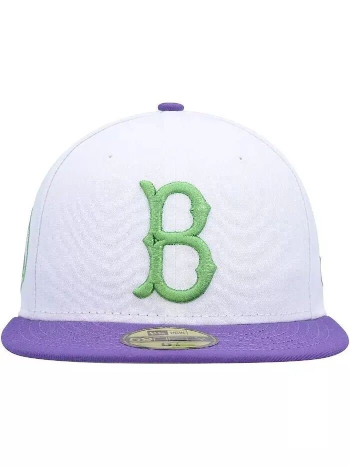 Мужская белая шапка Brooklyn Dodgers Side Patch 59FIFTY Fitted Hat New Era — изображение 2 из 4