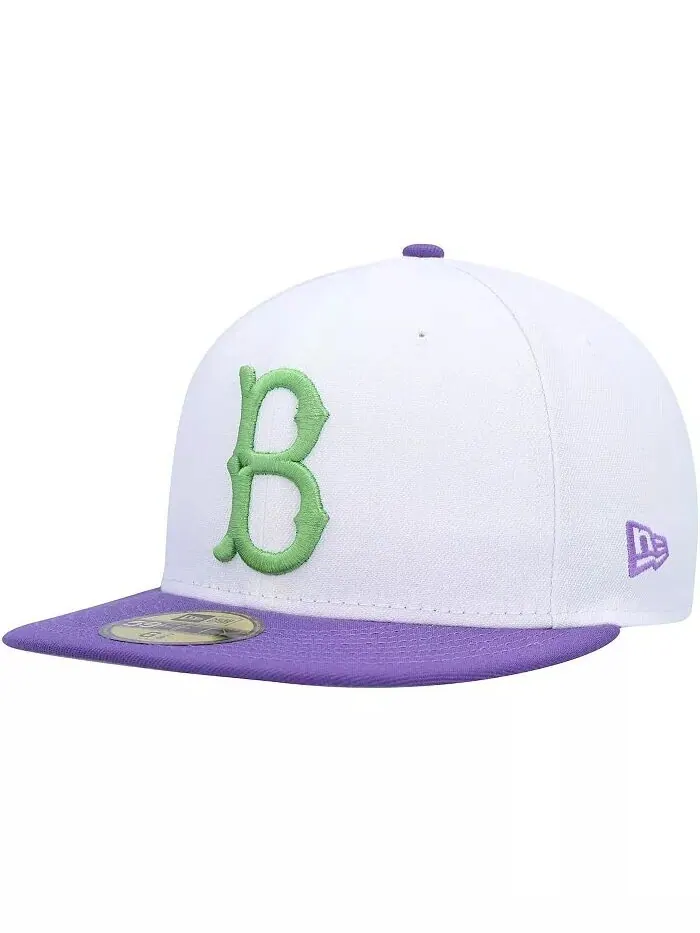 Мужская белая кепка Brooklyn Dodgers с боковой нашивкой 59FIFTY New Era — изображение 3 из 4, белый