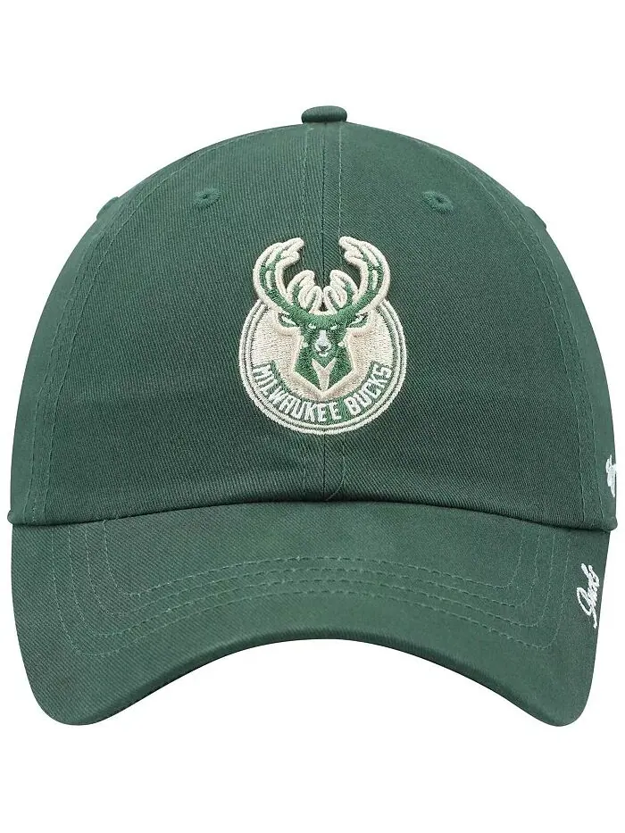 Женская кепка Hunter Green Milwaukee Bucks Miata Clean Up Logo Adjustable '47 Brand — изображение 3 из 5