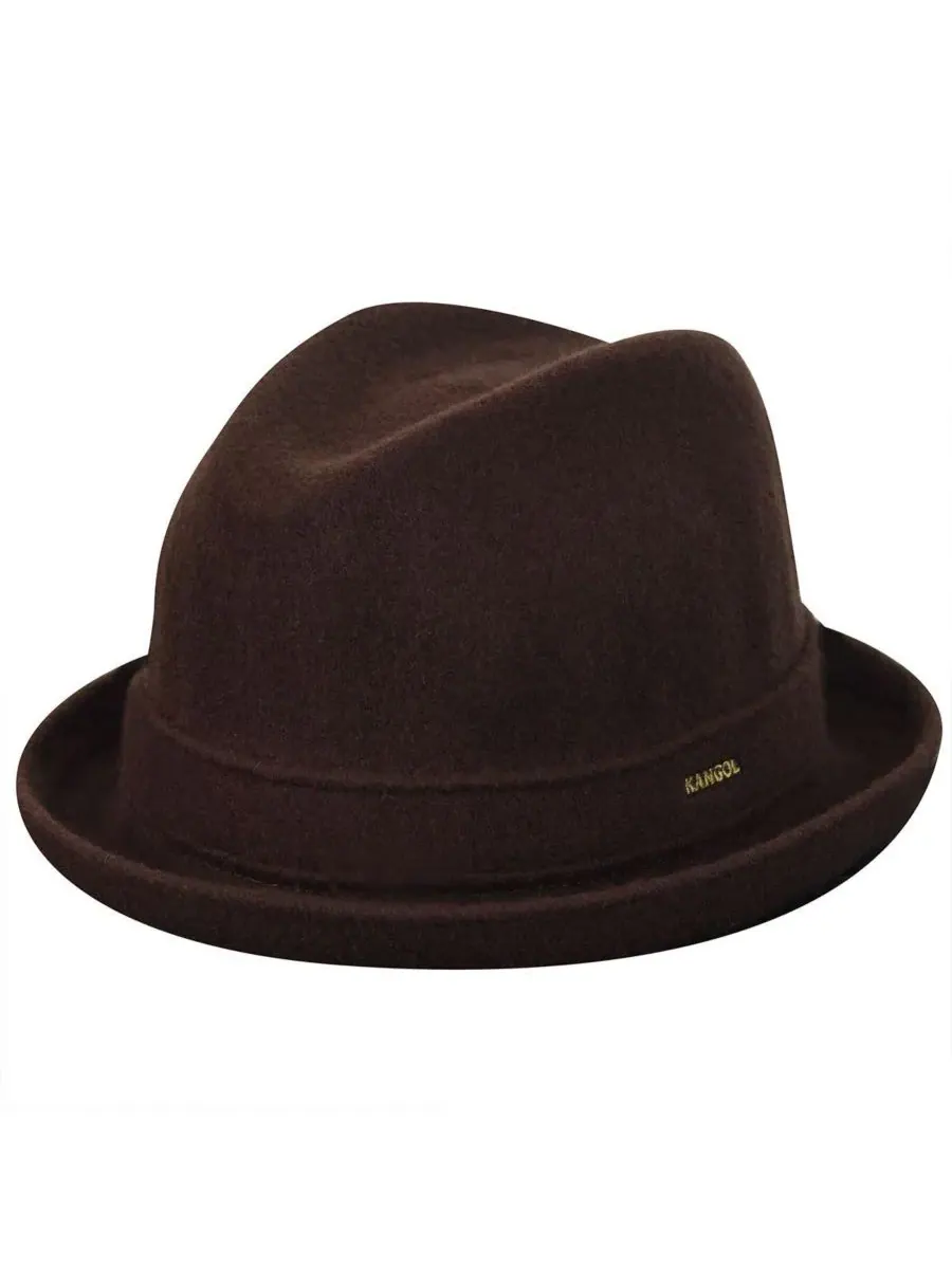 Мужская шерстяная фетровая шляпа-федора для игрока Kangol — изображение 1 из 2, коричневый