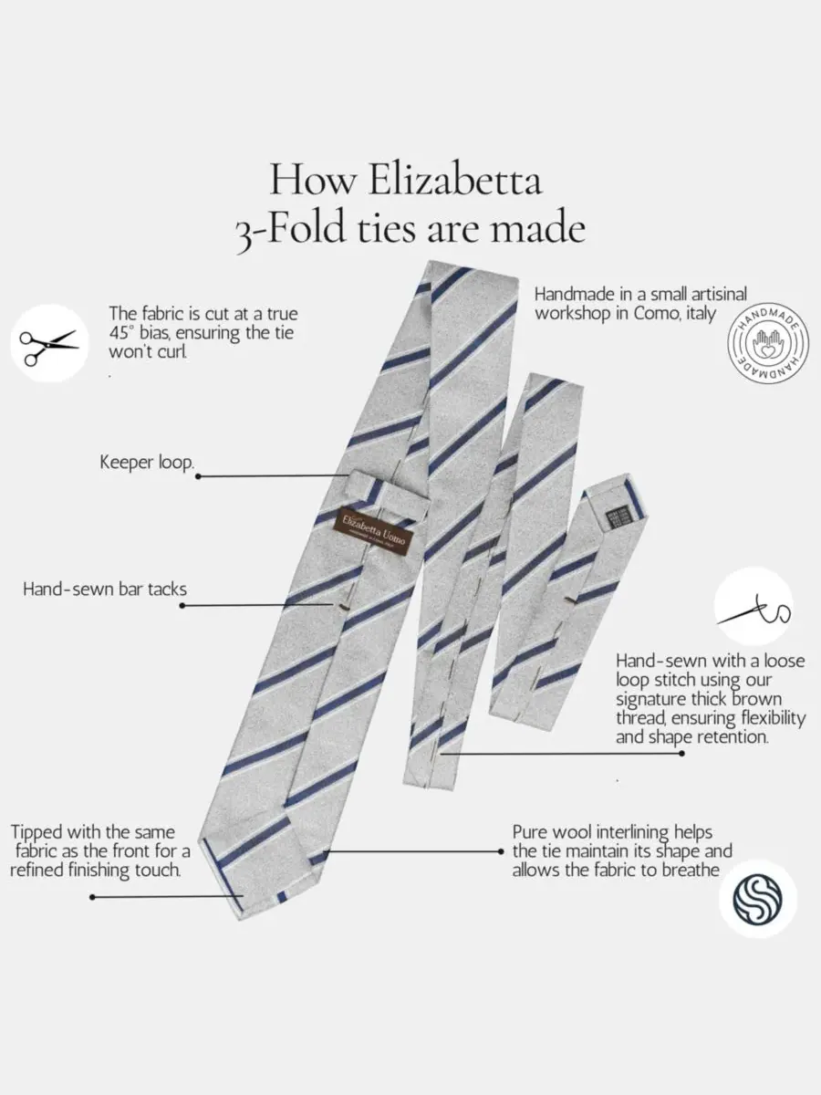 Галстук Barbera из жаккардовой шелковой ткани для мужчин Elizabetta — изображение 5 из 9, черный