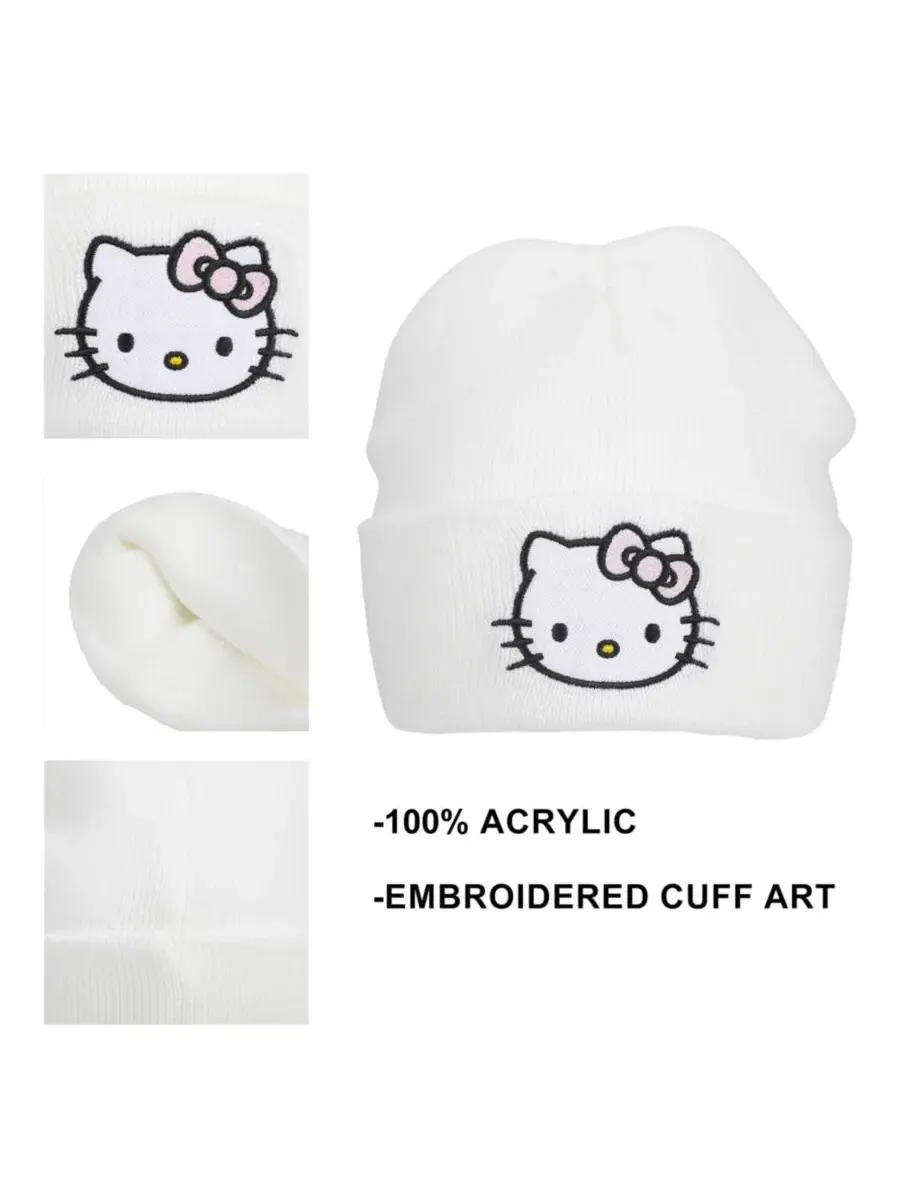 Шапка-бини с вышивкой Hello Kitty Hello Kitty — изображение 10 из 11, белый
