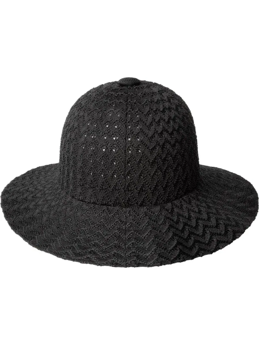 Шляпа-канотье с широкими полями Tropic Zig Wide Brim Casual Kangol — изображение 2 из 3, черный
