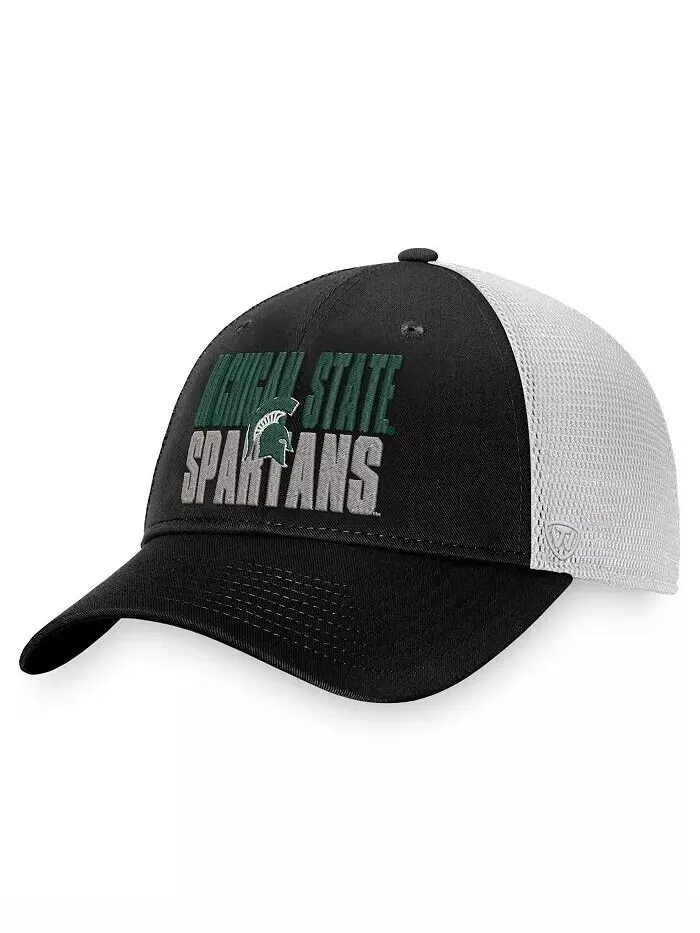 Мужская черно-белая кепка Snapback от Michigan State Spartans Stockpile Trucker Top Of The World — белый