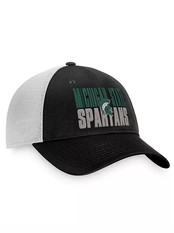 Мужская черно-белая кепка Snapback от Michigan State Spartans Stockpile Trucker Top Of The World — изображение 2 из 5