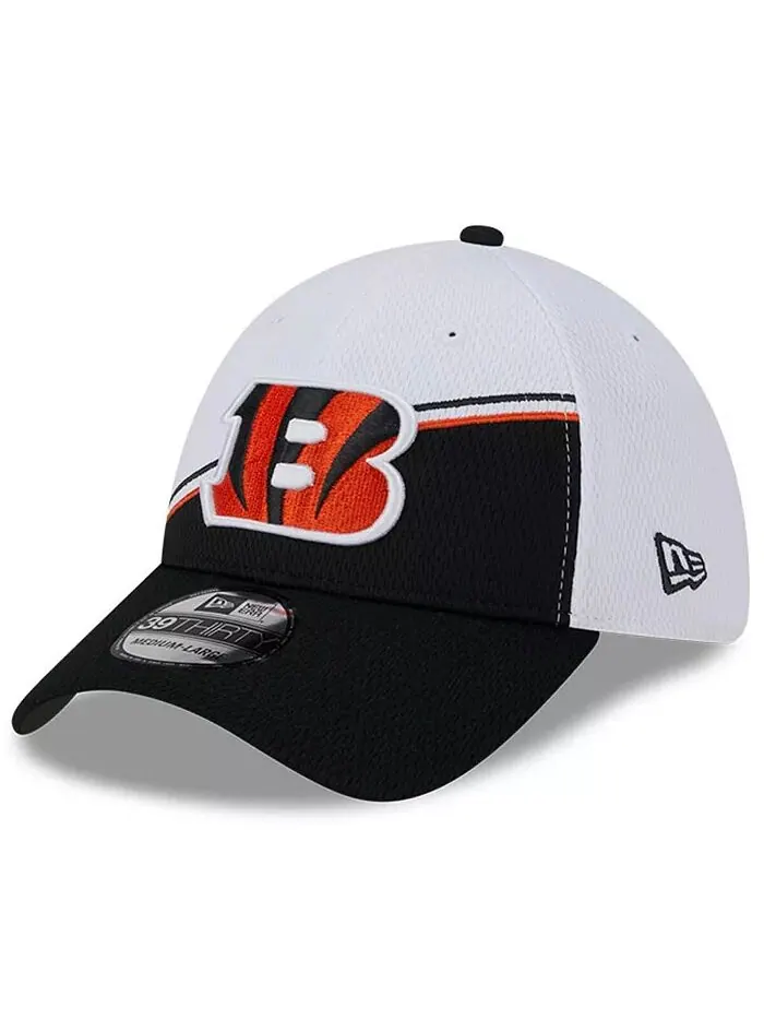 Мужская белая, черная кепка Cincinnati Bengals 2023 Sideline 39THIRTY Flex New Era — изображение 4 из 6