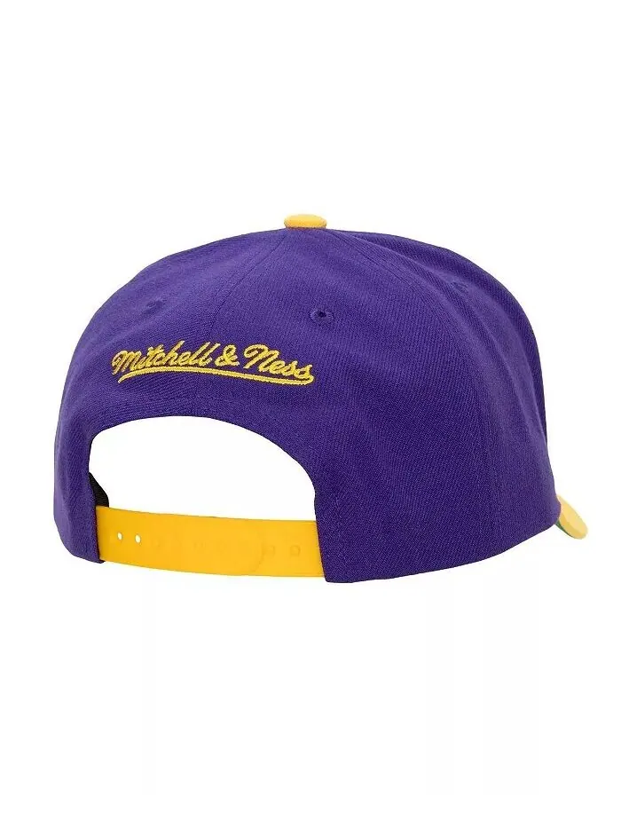 Мужская фиолетово-золотая кепка Los Angeles Lakers Soul XL Logo Pro Crown Snapback Mitchell & Ness — изображение 2 из 3