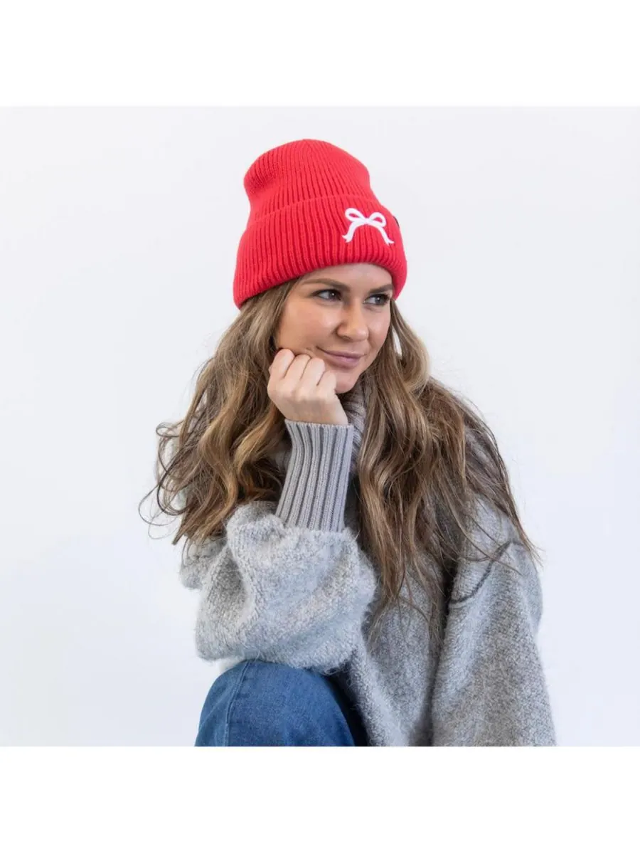 Женская шапка-бини с вышитым бантом - ярко-розовая Headbands of Hope — изображение 2 из 7, розовый