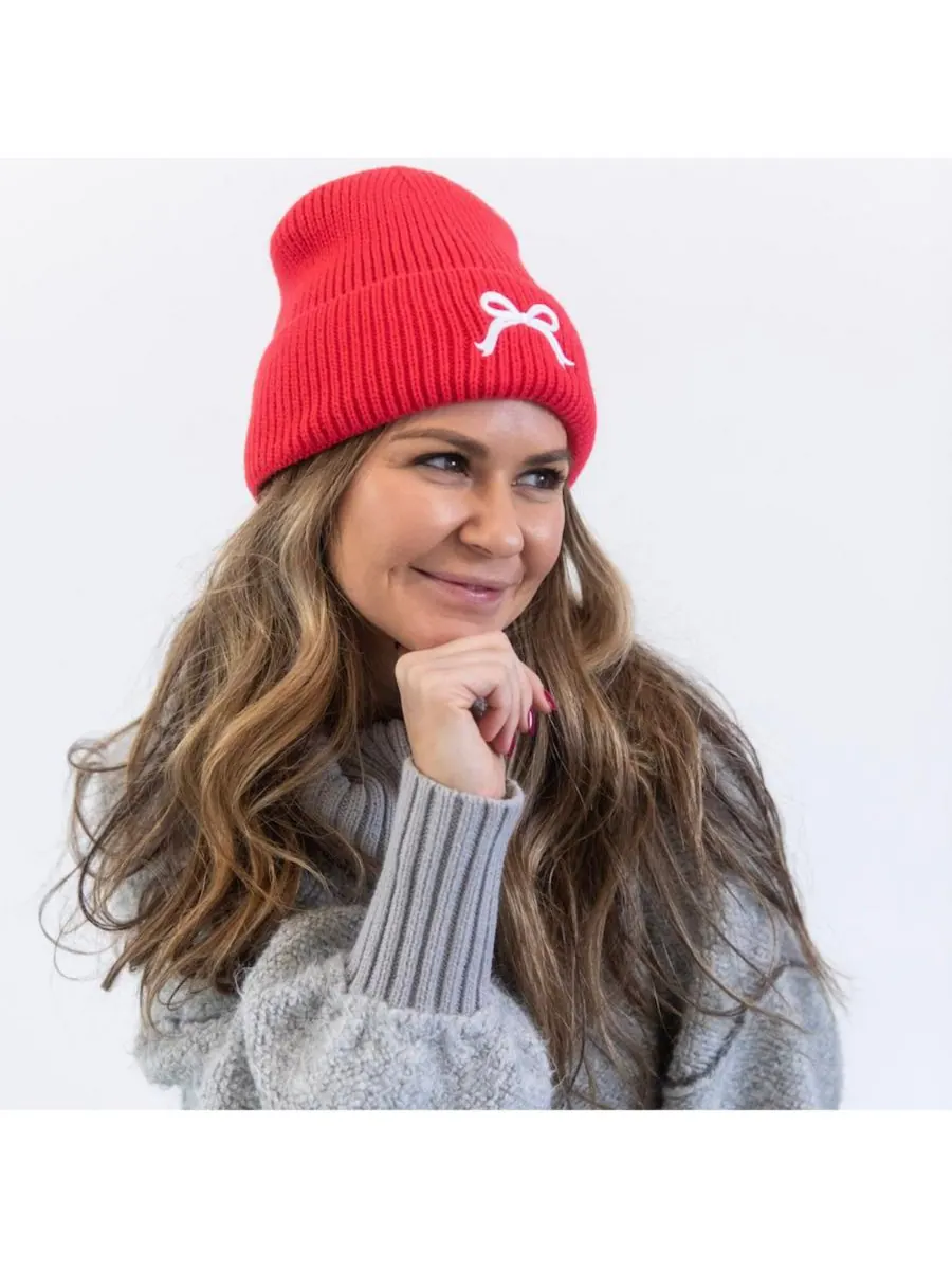 Женская шапка-бини с вышитым бантом - ярко-розовая Headbands of Hope — изображение 4 из 7, розовый