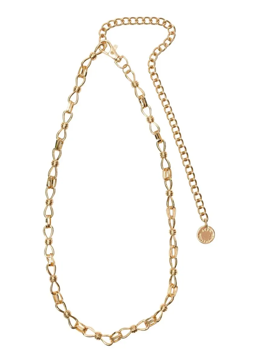 Женский пояс-цепочка с подвеской, модель Metal Knot Links Chain Belt BCBGeneration — золотистый