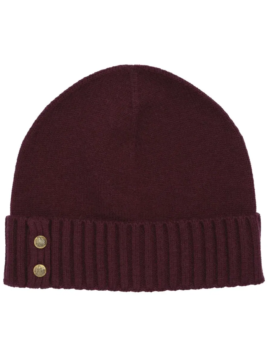 Вязаная шапка с гербовой пуговицей Crest Knit Beanie Hat Lauren Ralph Lauren