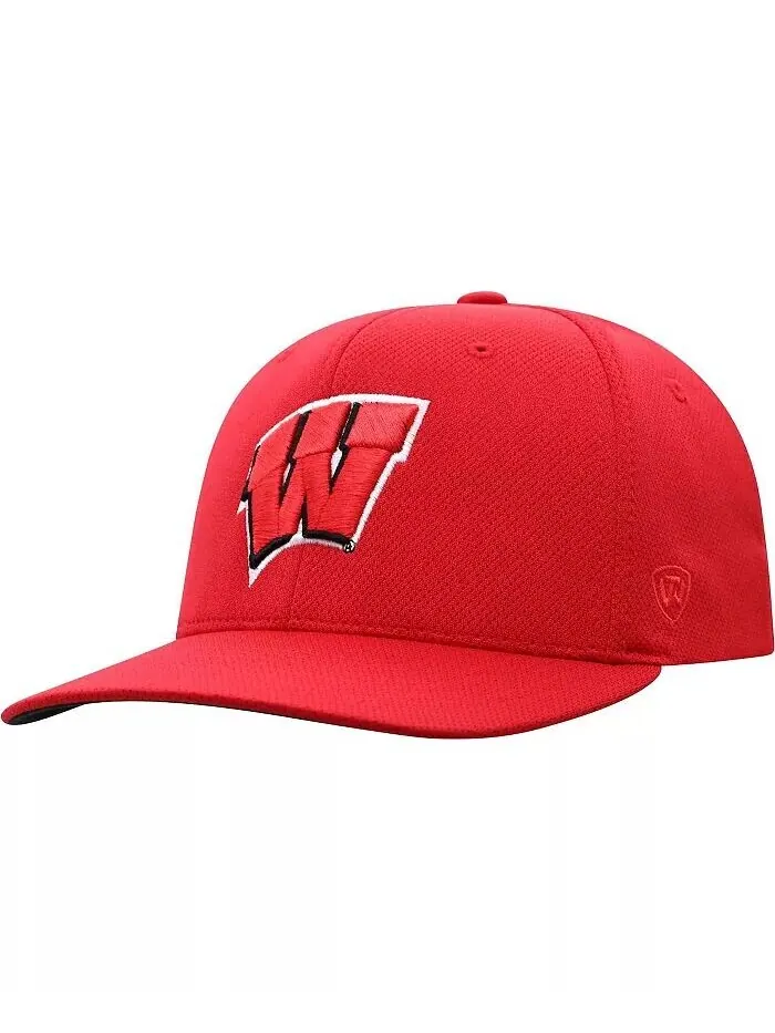 Мужская красная шапка Wisconsin Badgers Reflex Logo Flex Top of the World — изображение 1 из 5