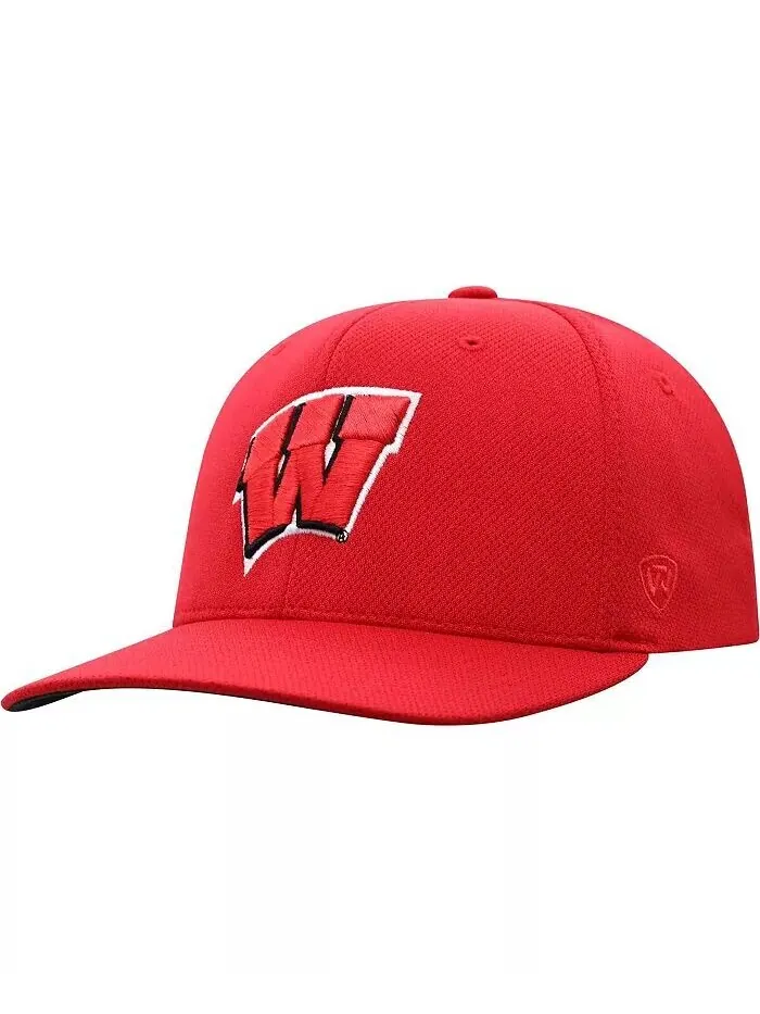Мужская красная шапка Wisconsin Badgers Reflex Logo Flex Top of the World — изображение 2 из 5