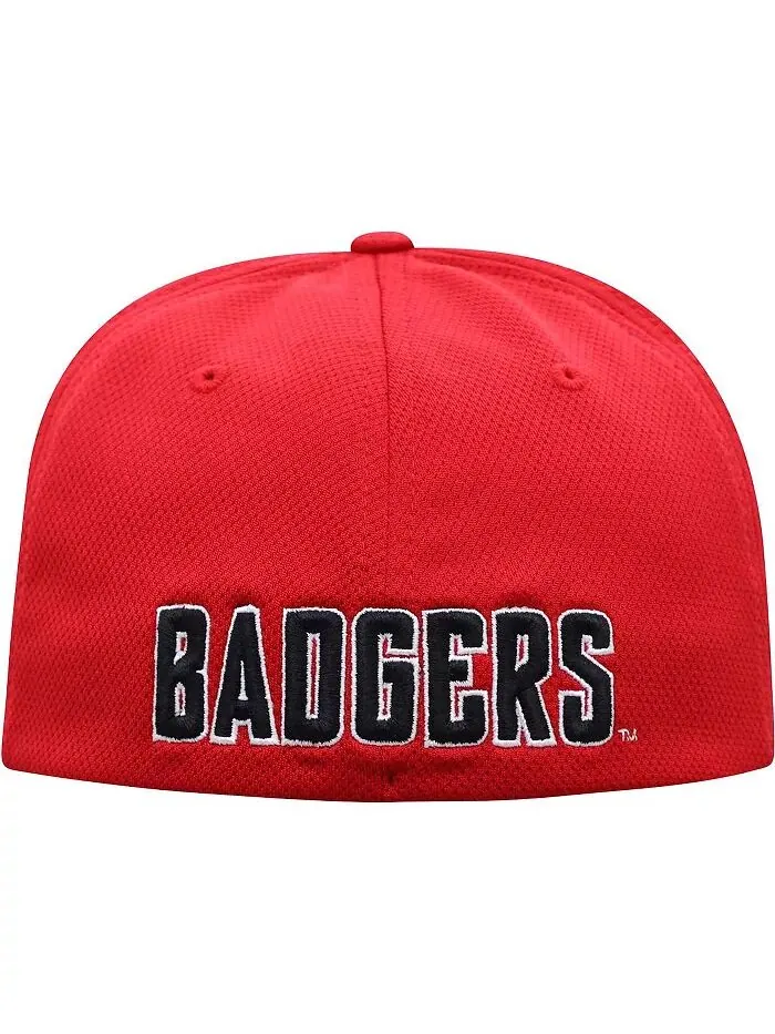 Мужская красная шапка Wisconsin Badgers Reflex Logo Flex Top of the World — изображение 5 из 5