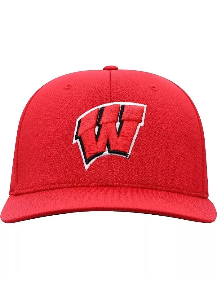 Мужская красная шляпа с логотипом Wisconsin Badgers Reflex Top Of The World — изображение 3 из 5, красный