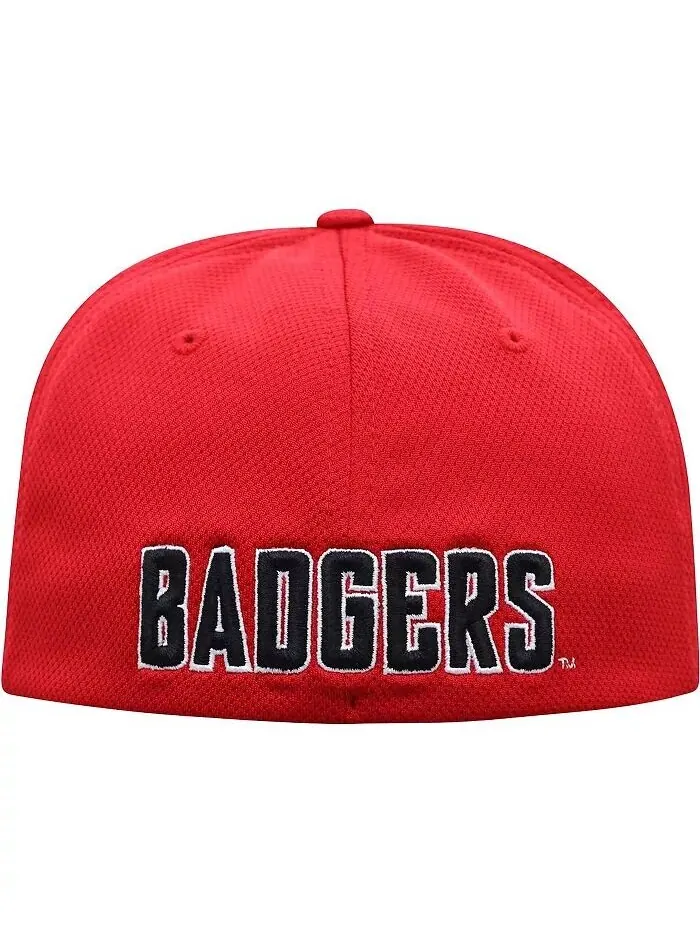 Мужская красная шляпа с логотипом Wisconsin Badgers Reflex Top Of The World — изображение 5 из 5, красный