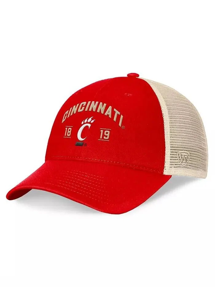 Мужская красная регулируемая кепка Cincinnati Bearcats Heritage Waylon Trucker Top of the World — изображение 1 из 4