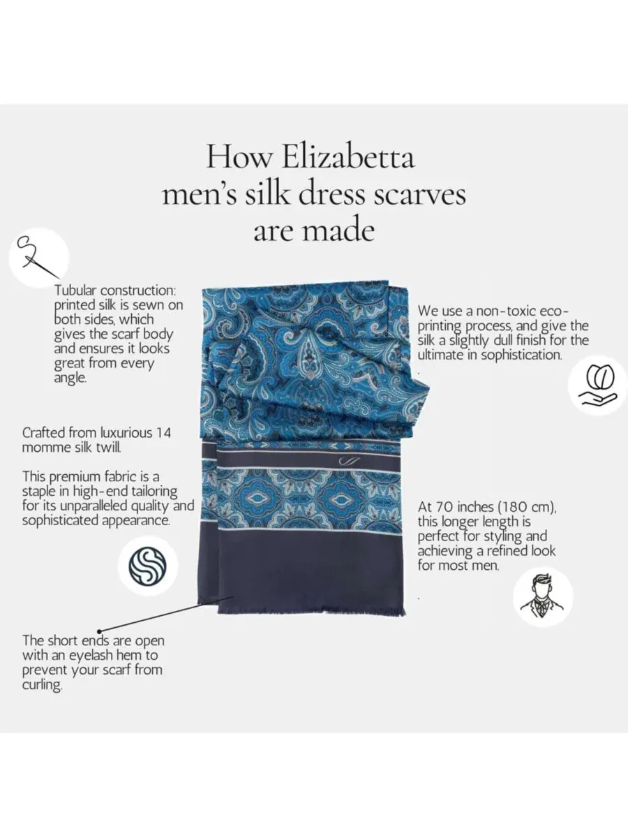 Мужской шелковый шарф Volterra Elizabetta — изображение 6 из 8, темный красный
