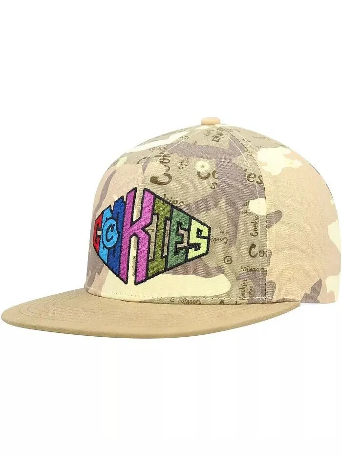 Мужская коричневая камуфляжная кепка Snapback Across the Board Cookies — бежевый