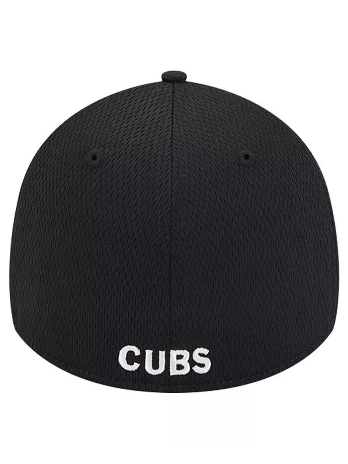 Мужская черная кепка Chicago Cubs Active Dash Mark 39THIRTY Flex Hat New Era — изображение 4 из 4, черный