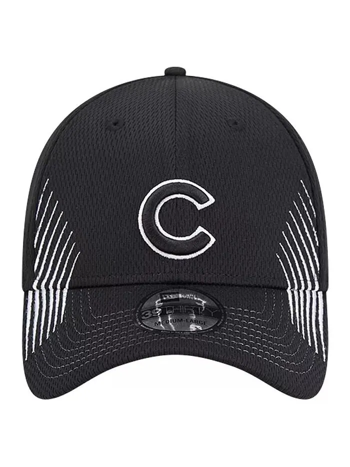 Мужская черная бейсболка Chicago Cubs Active Dash Mark 39THIRTY Flex New Era — изображение 2 из 4