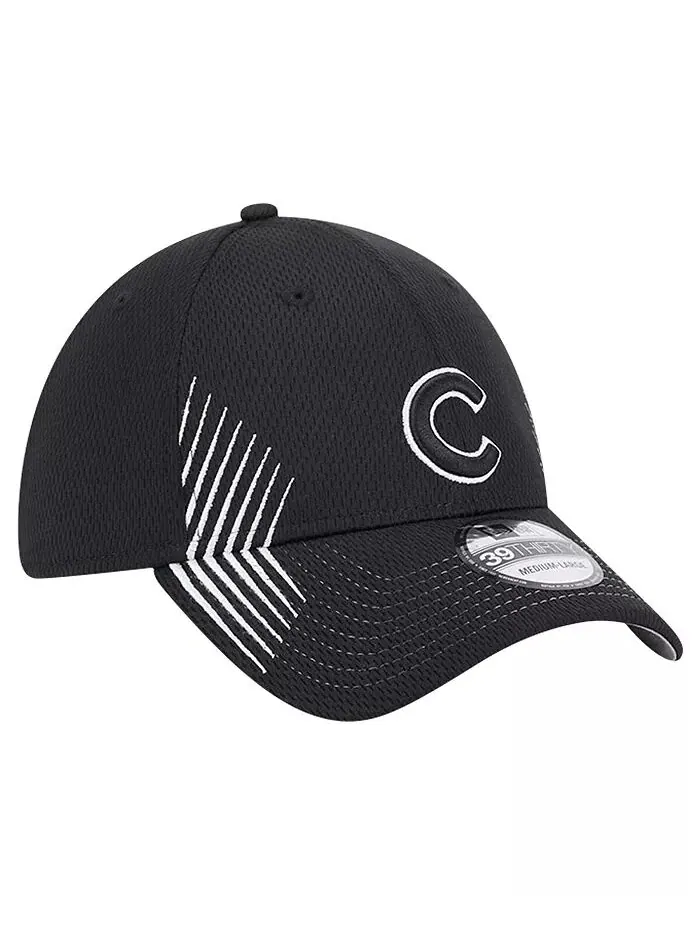 Мужская черная бейсболка Chicago Cubs Active Dash Mark 39THIRTY Flex New Era — изображение 3 из 4