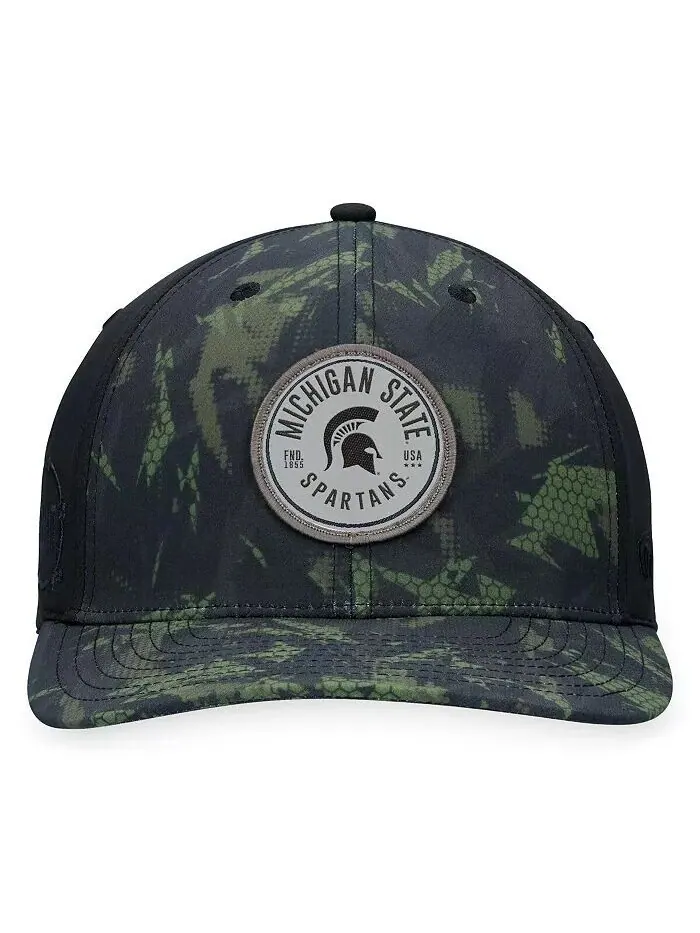 Мужская черная гибкая шляпа с камуфляжным принтом в стиле милитари Michigan State Spartans OHT Top — изображение 2 из 4