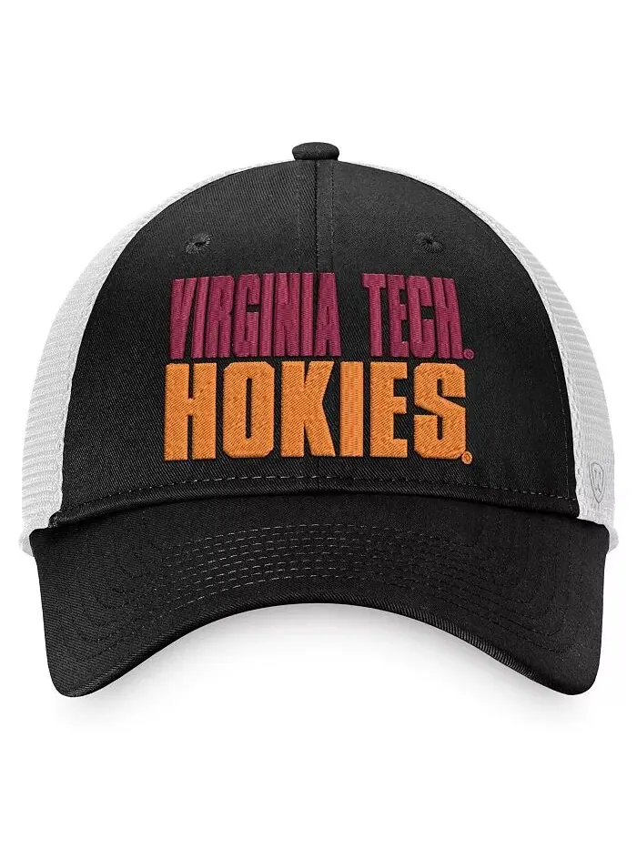 Мужская черная, белая кепка-кепка Virginia Tech Hokies Stockpile Trucker Snapback Top of the World — изображение 2 из 2