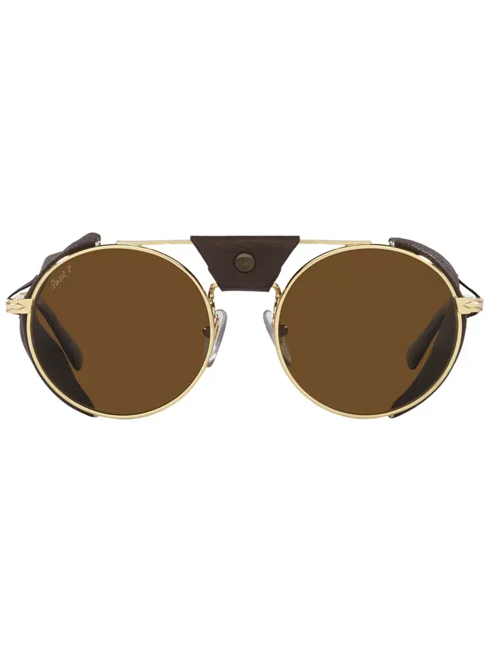 Унисекс поляризованные солнцезащитные очки, PO2496SZ 52 Persol — изображение 3 из 4, золотистый
