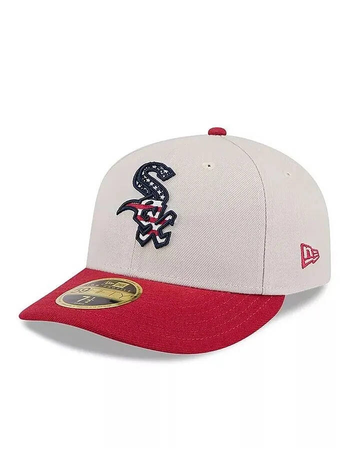 Мужская красная кепка Chicago White Sox 2024 Четвертое июля низкопрофильная 59FIFTY приталенная — изображение 3 из 4, хаки