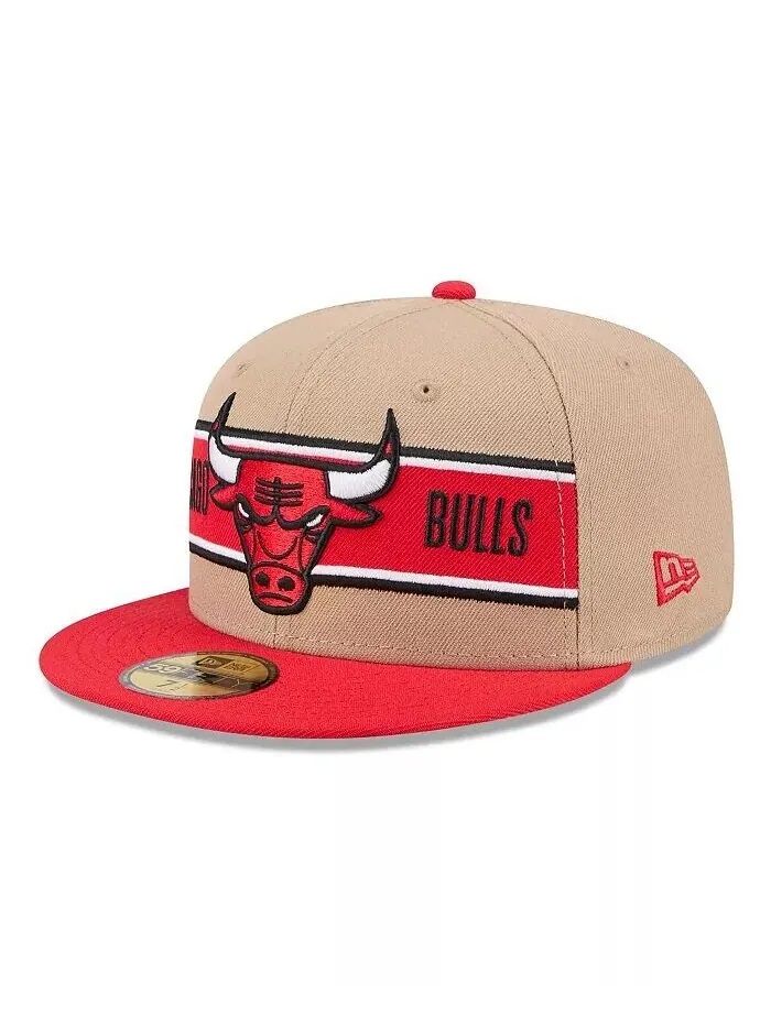 Мужская коричнево-красная кепка Chicago Bulls NBA Draft 59FIFTY 2024 New Era — изображение 1 из 4, бежевый красный