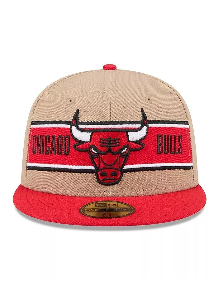 Мужская коричнево-красная кепка Chicago Bulls NBA Draft 59FIFTY 2024 New Era — изображение 4 из 4, бежевый красный