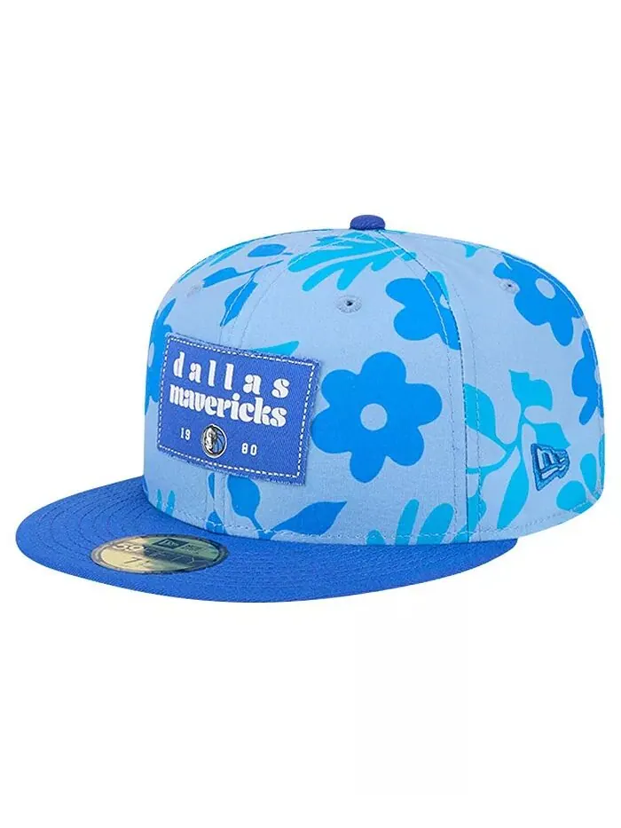 Мужская синяя кепка Dallas Mavericks Palm Fronds 2-Tone 59FIFTY Fitted Hat New Era