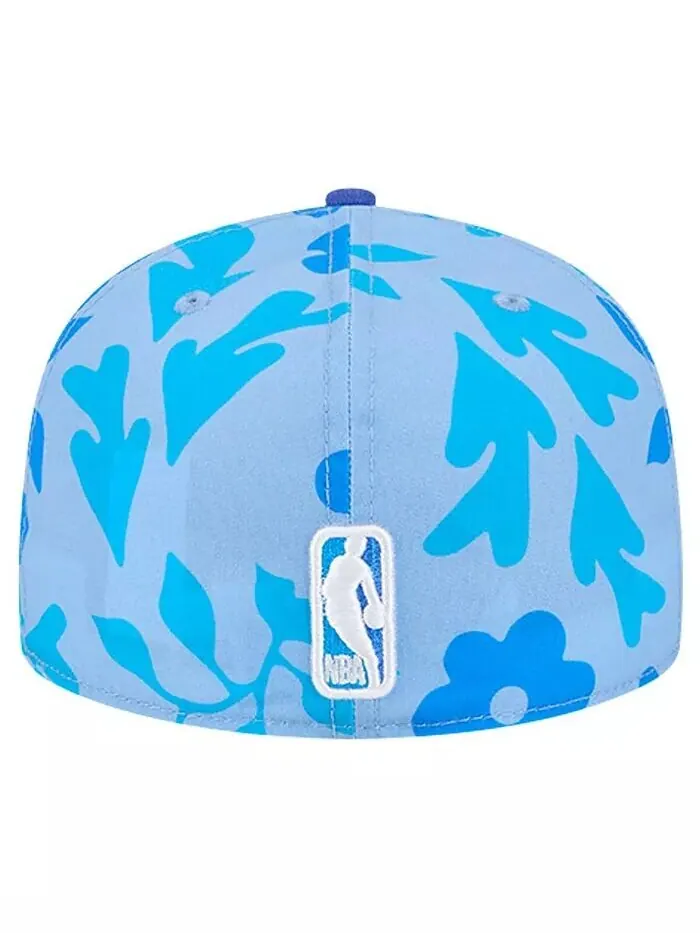 Мужская синяя приталенная шляпа Dallas Mavericks Palm Fronds 2-Tone 59FIFTY New Era — изображение 3 из 4, синий