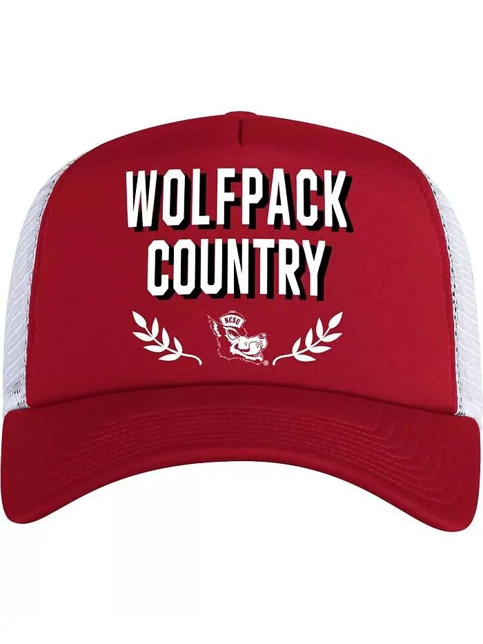 Мужская красная кепка NC State Wolfpack Phrase Foam Front Trucker Adjustable adidas