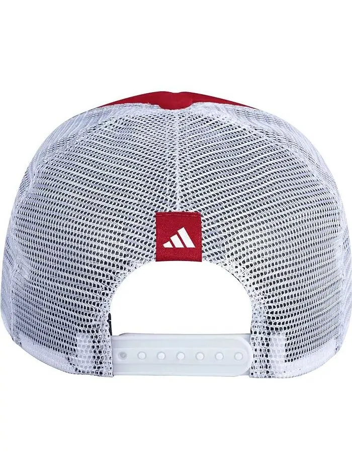 Мужская красная регулируемая шапка из пенопласта NC State Wolfpack Phrase Front Trucker Adidas — изображение 2 из 2, красный