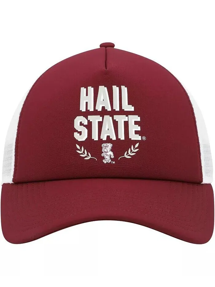 Мужская темно-бордовая регулируемая шапка с надписью Mississippi State Bulldogs из пеноматериала — изображение 4 из 4