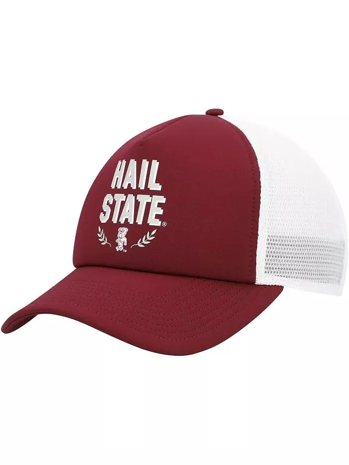 Мужская темно-бордовая кепка Trucker с регулируемой вставкой и пеной Mississippi State Bulldogs