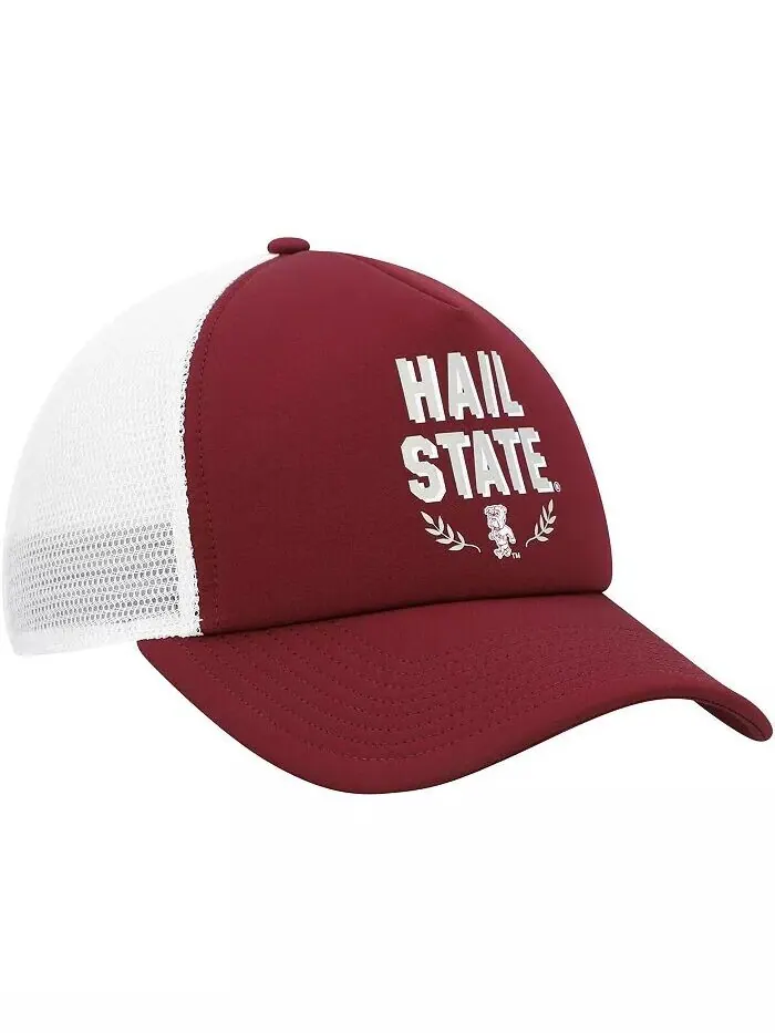 Мужская темно-бордовая кепка Trucker с регулируемой вставкой и пеной Mississippi State Bulldogs — изображение 3 из 4