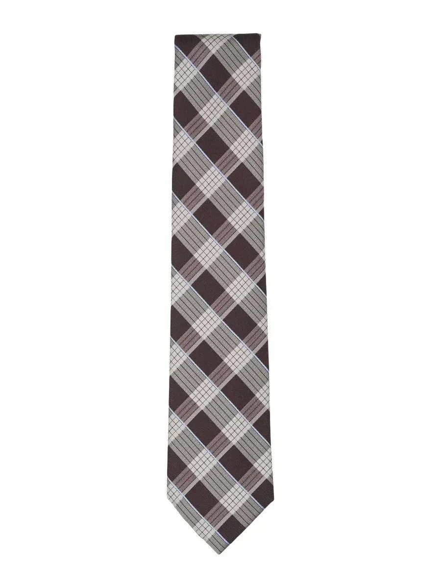 Галстук классический с принтом Keswick Plaid Michael Kors — изображение 2 из 3, бордовый