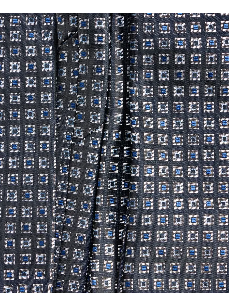 Галстук-бабочка с принтом Grid Pattern Slim Fit Hugo Boss — изображение 3 из 3, черный синий белый