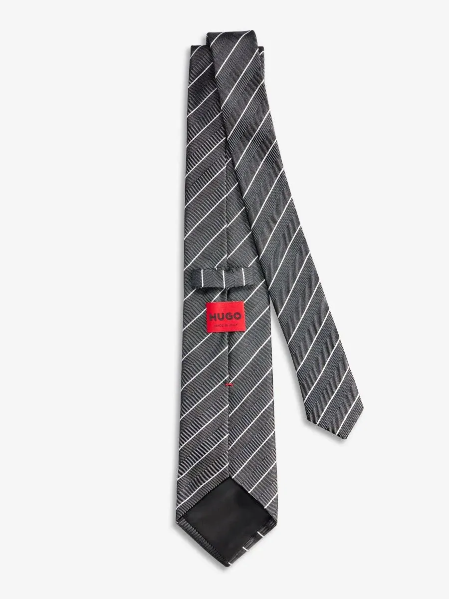 Галстук-бабочка slim с геометрическим принтом, Hugo by Hugo Boss — изображение 2 из 3, белый