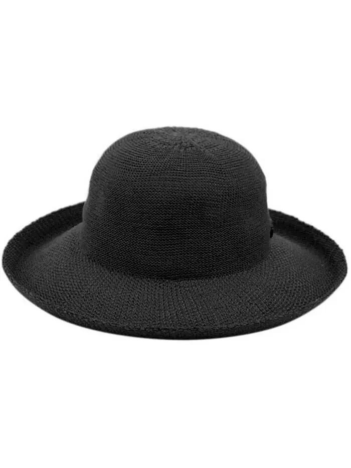 Солнцезащитная панама с широкими полями и закатанным краем Angela & William Epoch Hats Company — изображение 1 из 1, черный