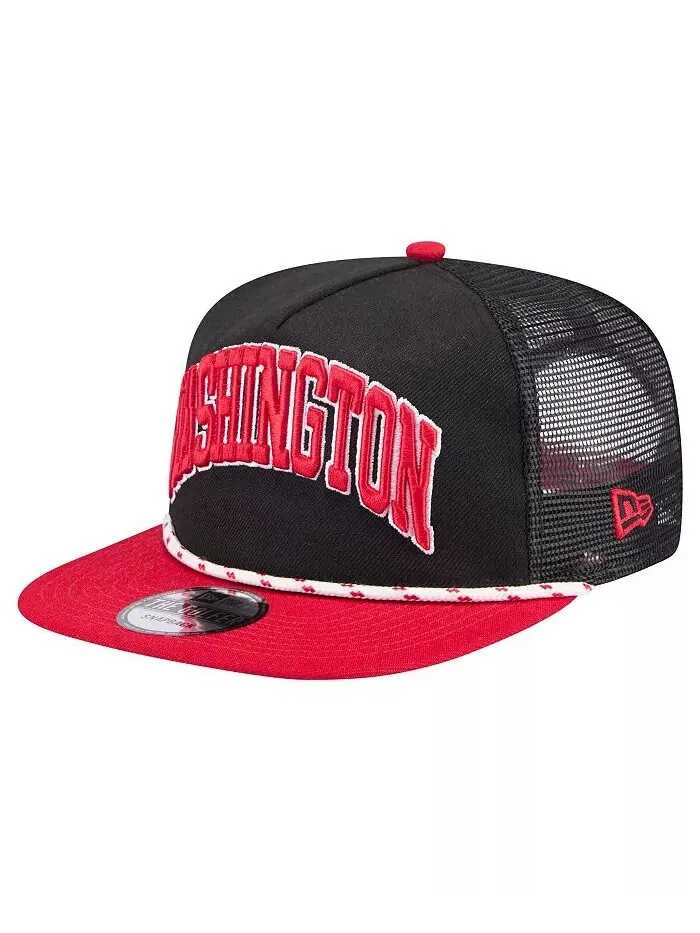 Мужская черная бейсболка для гольфа Washington Nationals Throwback Meshback New Era